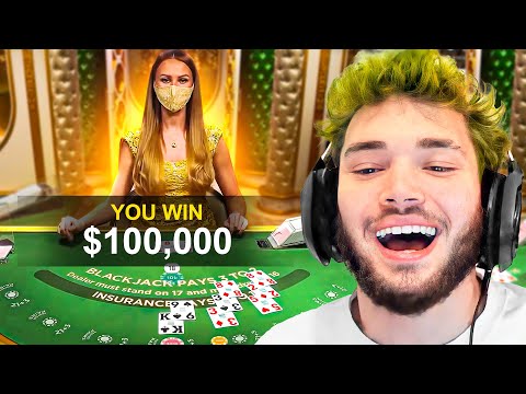 Adin Ross plays a $100,000 BLACKJACK Hand!